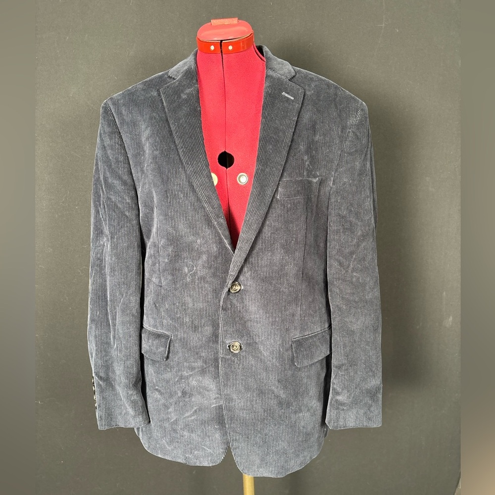 Navy Blue Corduroy Blazer